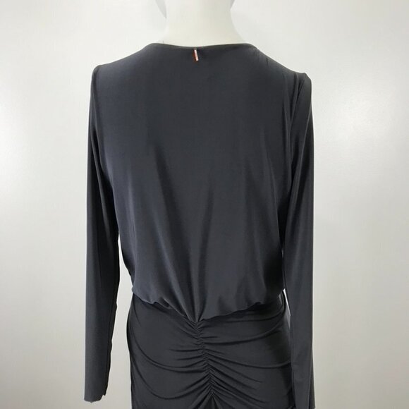 Misa Los Angeles Wrap Front Slinky Mini Dress with Raw Hemlines - Picture 12 of 15